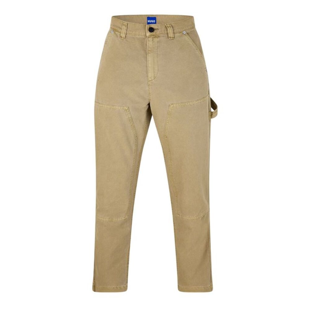 Hugo Mens Cotton Plain Regular Cargo Pants / Sand